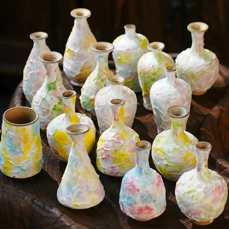 Jingdezhen Handmade Ice Cream Glazed Creative Vase Flower Container Home Decor Gift for Girlfriend Wholesale Ceramic Art