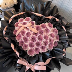 永生花抱っこ桶烏梅子醤模造花石鹸花束高級大衆が彼女の誕生日プレゼントを贈る