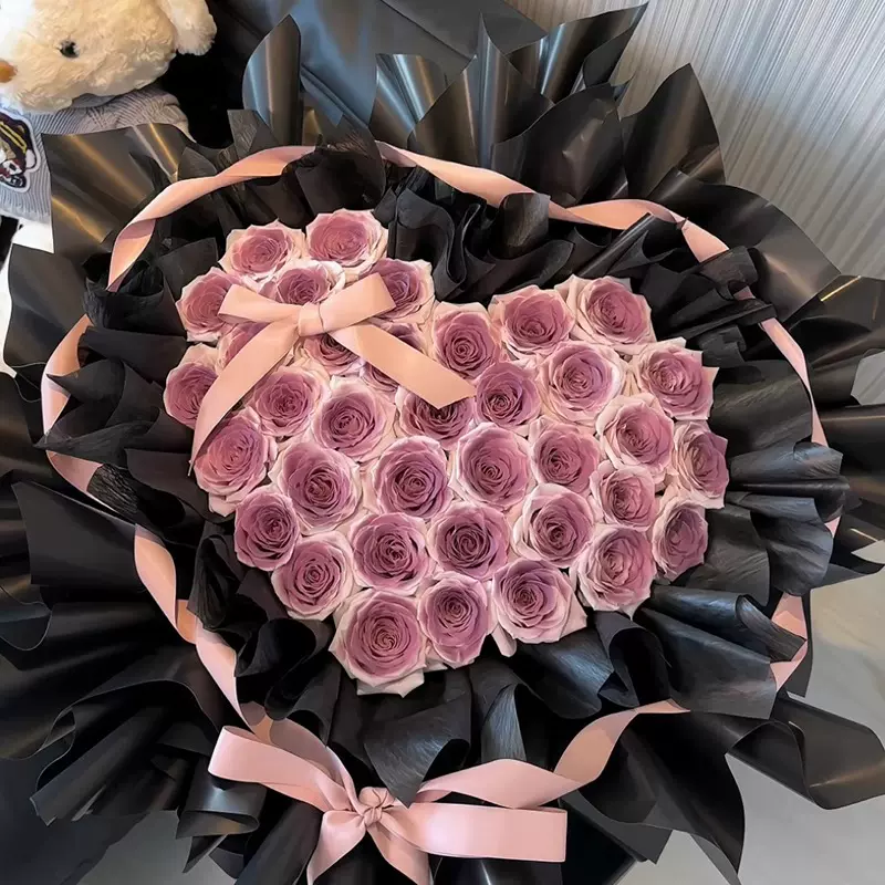 永生花抱抱桶乌梅子酱仿真花香皂花束高级小众送闺蜜女友生日礼物