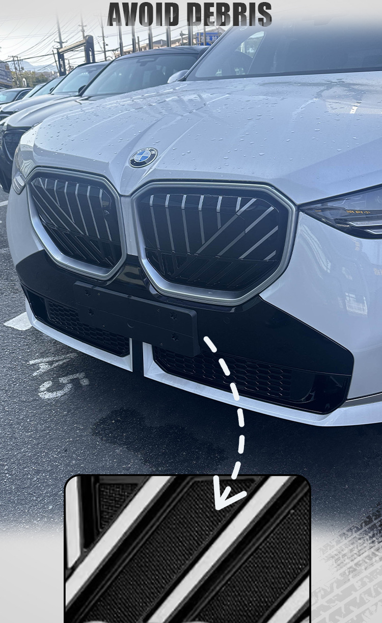 BMW New X3 Anti-Insect Net Quick-Release Clip-On Glue-Free Water Tank Dust Cover Front Center Grille Modification Part