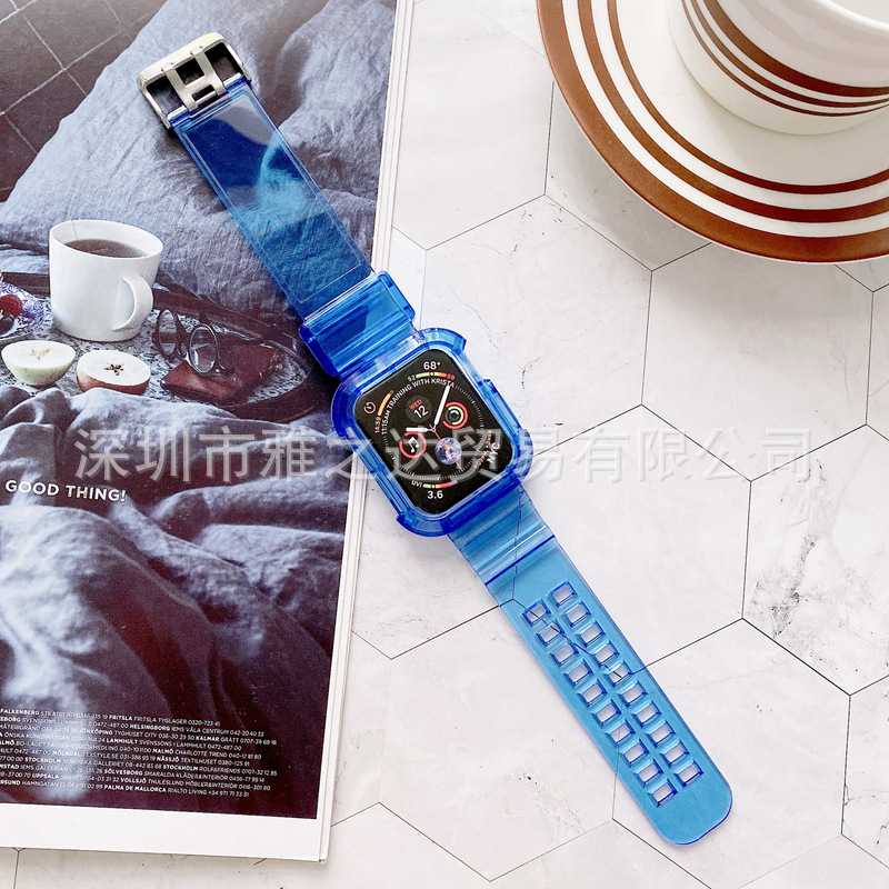Apple, transparent watch strap, changeable silicone bracelet