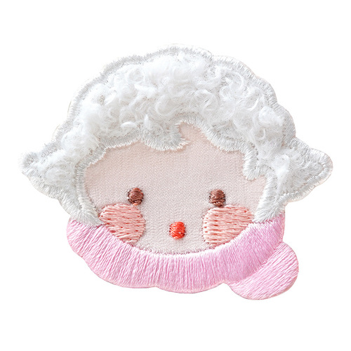 Couple Lamb Bear Three-dimensional Curly Lamb Embroidered Cloth Scarf DIY Mobile Phone Case Clothes Patch Wholesale