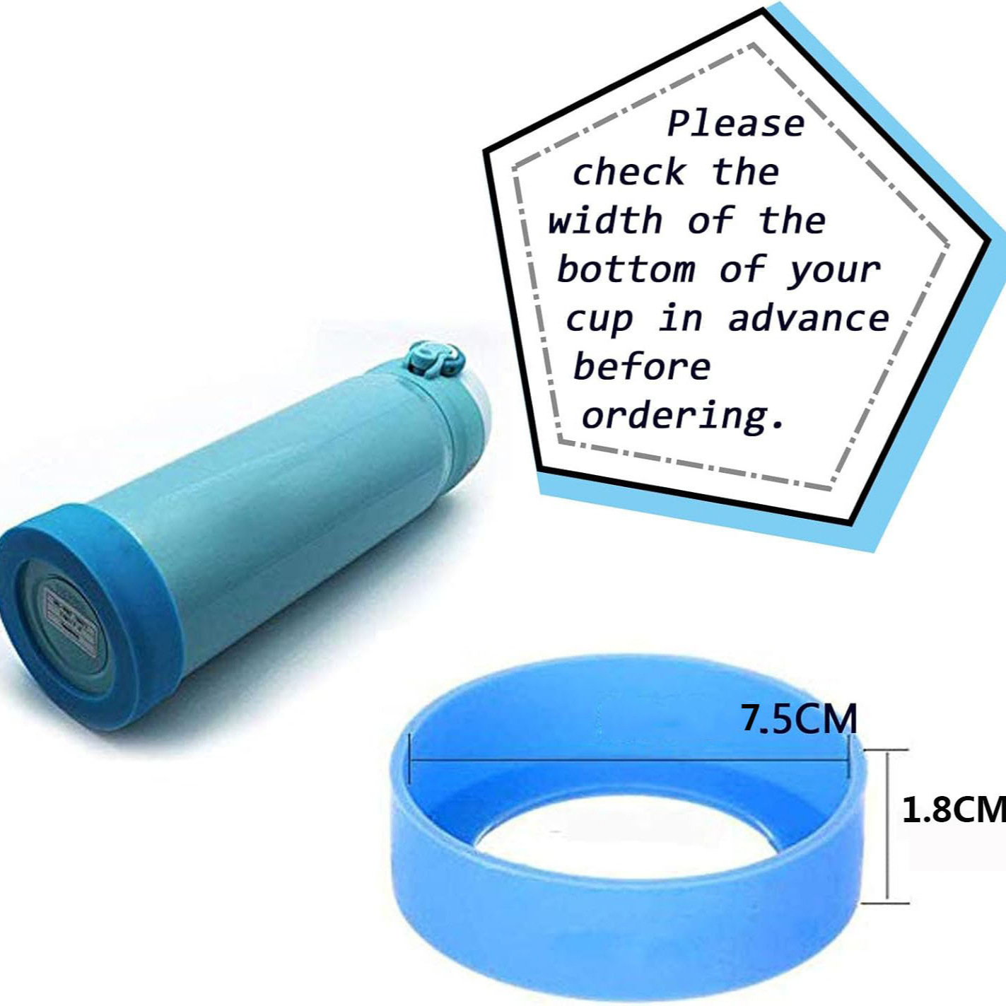 Cubierta inferior de la taza de aislamiento térmico de venta caliente transfronteriza 7,5 cm cubierta inferior de la taza de agua, base de la taza de soporte inferior, cubierta inferior de la taza de protección antideslizante