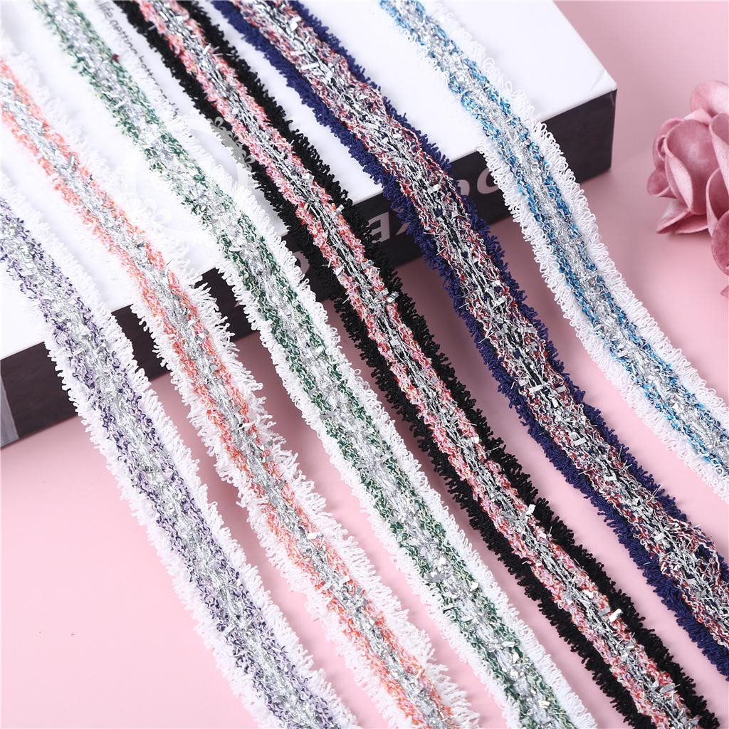 现货供应 蝶飞2.5cm宽 小香风弹力松紧流苏花边辅料辅料 韩国织带