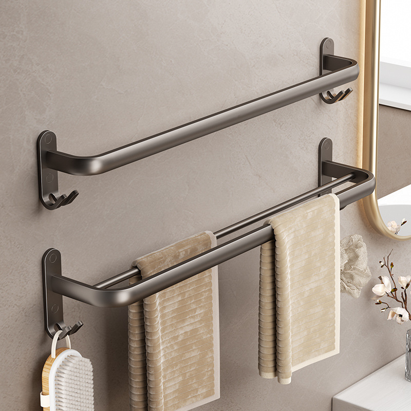 Towel Rack Punch-free Toilet Wall-mounted Bathroom Towel Hanging Rack Toilet Storage Rack Single Rod Towel Rack Punch-free Toilet Wall-mounted Bathroom Towel Hanging Rack Toilet Storage Rack Single Rod