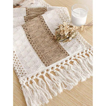 S 82012 Linen tassel American simple table runner ����������