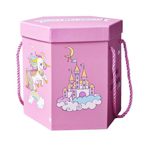 Set of 114 exquisite hexagonal box gift boxes with painting kits, including watercolor pens, colorful sticks, acrylic markers, and brush sets
