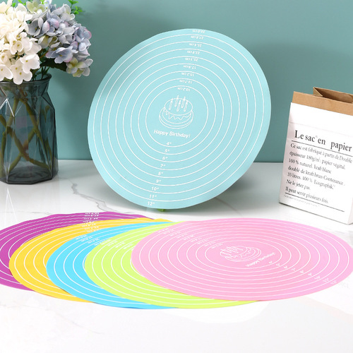 Silicone turntable non-slip mat rolling mat baking silicone mat round decorating table non-slip household kneading mat kneading mat