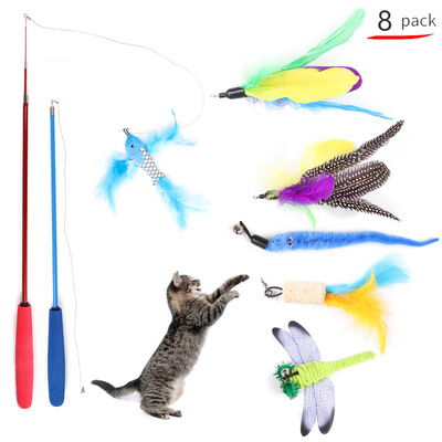 Trade new Pets Kitty Toys suit Fishing rods Cat teaser stick replace combination Toys suit