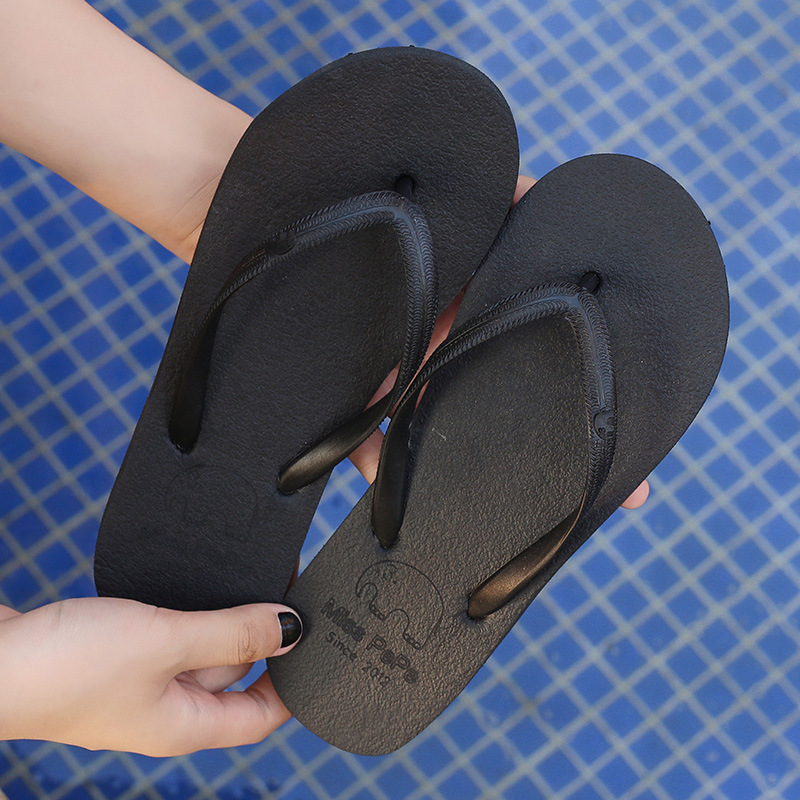 Flip flops de mujer de verano anti-deslizante confort de calzado de playa simple zapatillas de calzado de pies planas