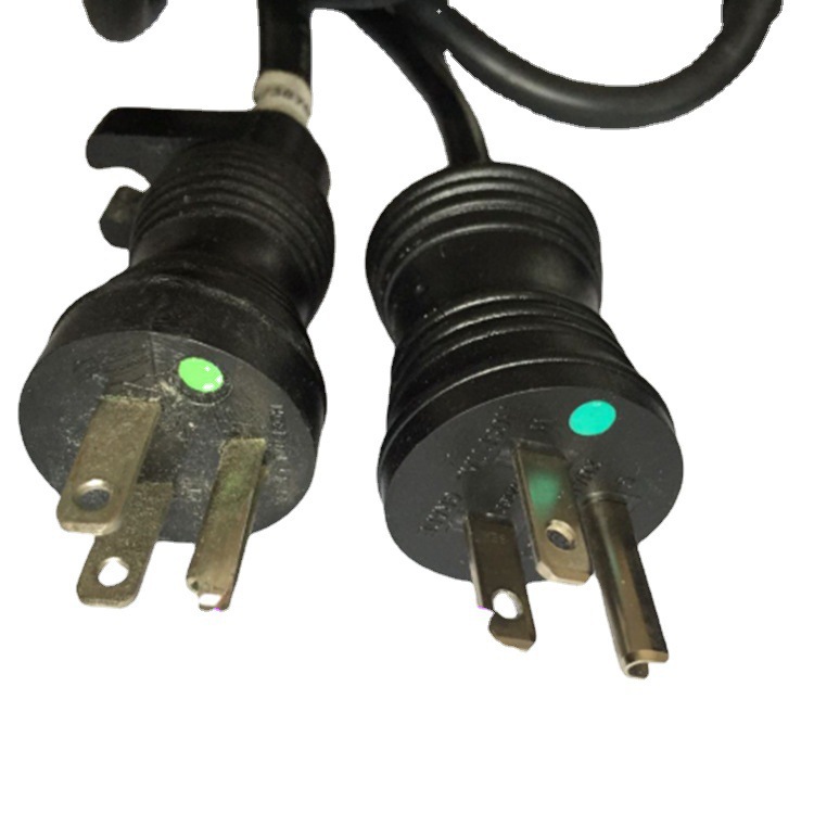 供应美国医疗插头515P带品字尾电源线美规美式带凹槽绿点专用插头