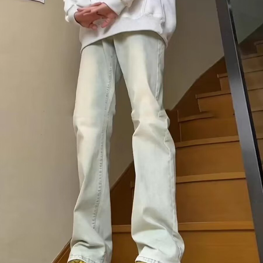 Pantalones vaqueros de la calle para hombres y mujeres 2024 pantalones de la calle americana pantalones de pierna recta de moda delgada pantalones casuales sueltos