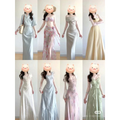 夏の新スタイル 13 ライン婦人服ネット赤甘いスタイルスカートドレス女性の夏のシニアガールスカート雑貨卸売