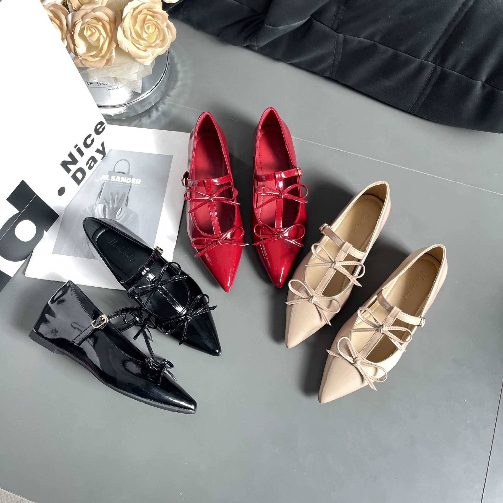 Туфли на шпильке с pointed toe Sweet Butterfly 2025 новый высотой 5 см, универсальные маленькие Mary Jane балетки для женщин
