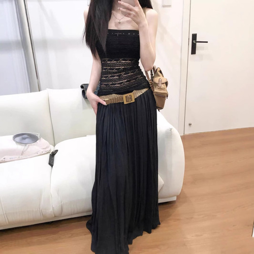 929 Summer New Pure Desire Sexy Lace Hollowed Waist-Binding Versatile Layered Outerwear Hot Girl Top