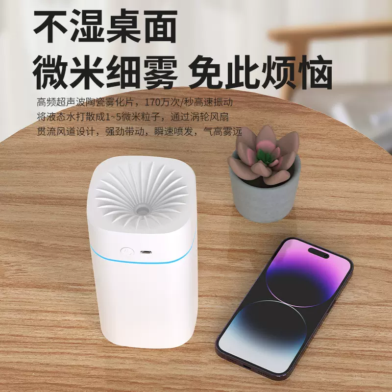 上新S06USB插电七彩纳米喷雾器可来图丝印彩印公司宣传LOGO加湿器