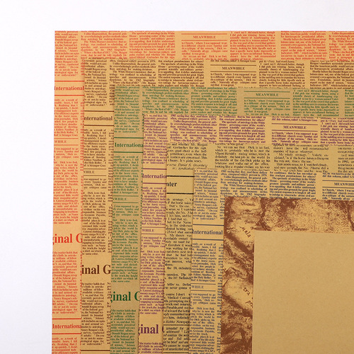 Retro kraft paper gift floral flower shop bouquet bag book paper wrapping paper flower bag flower material paper English newspaper