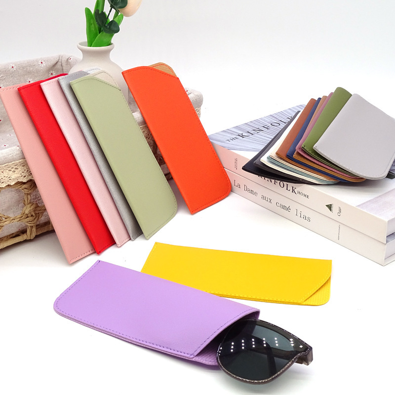 Wholesale Thickened Leather Open Sunglasses Pouch Glasses Pouch Knife Pocket Dustproof Storage Bag Portable Diagonal Pocket