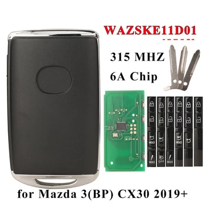 Suitable for Mazda 2-key, 3-key, 4-key smart remote car keys with 6A chip, 49 chip, 433 frequency