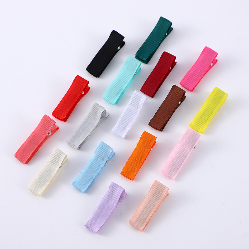 3.5cm All-Inclusive Double-Pronged Clip Simple Colorful Cloth Hairpin Korean Style Autum Seamless Hairpin Hairpin Student Hairpin