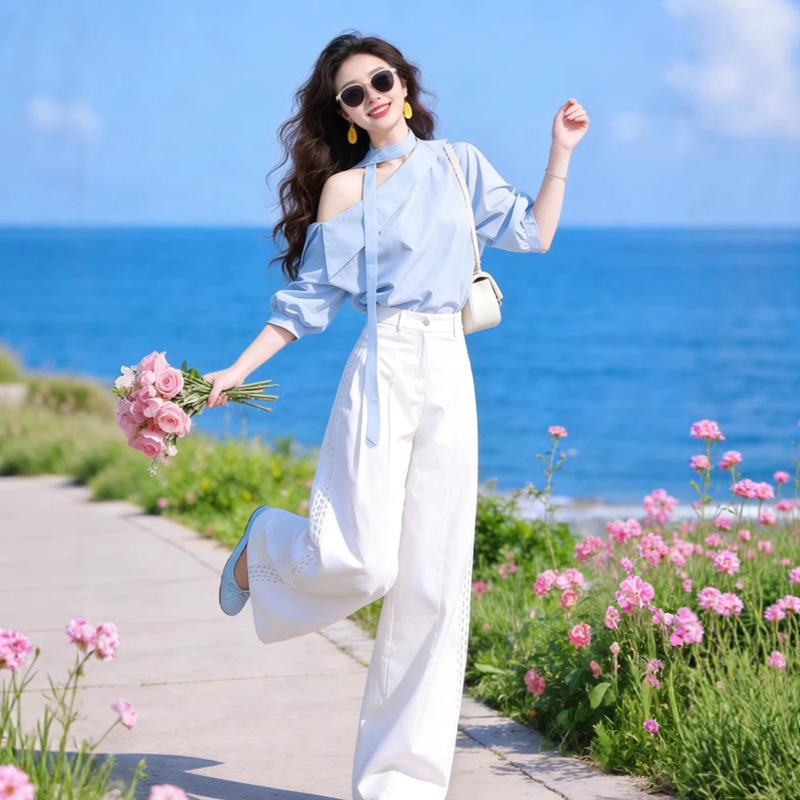 A Stunningly Beautiful Spring Outfit Set for 2026, Super Trendy and Stylish, with a Beautiful Korean Design and Wide-Leg Pants Set