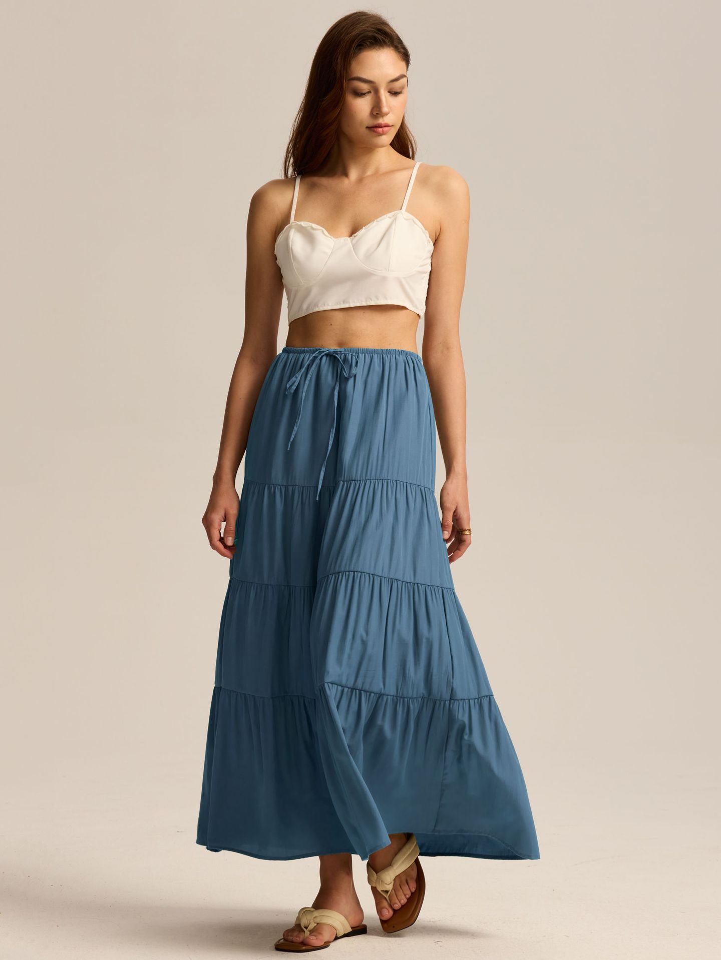 Women's A-Line Skirt Casual Simple Style Solid Color Maxi Long Dress Casual Daily display picture 47