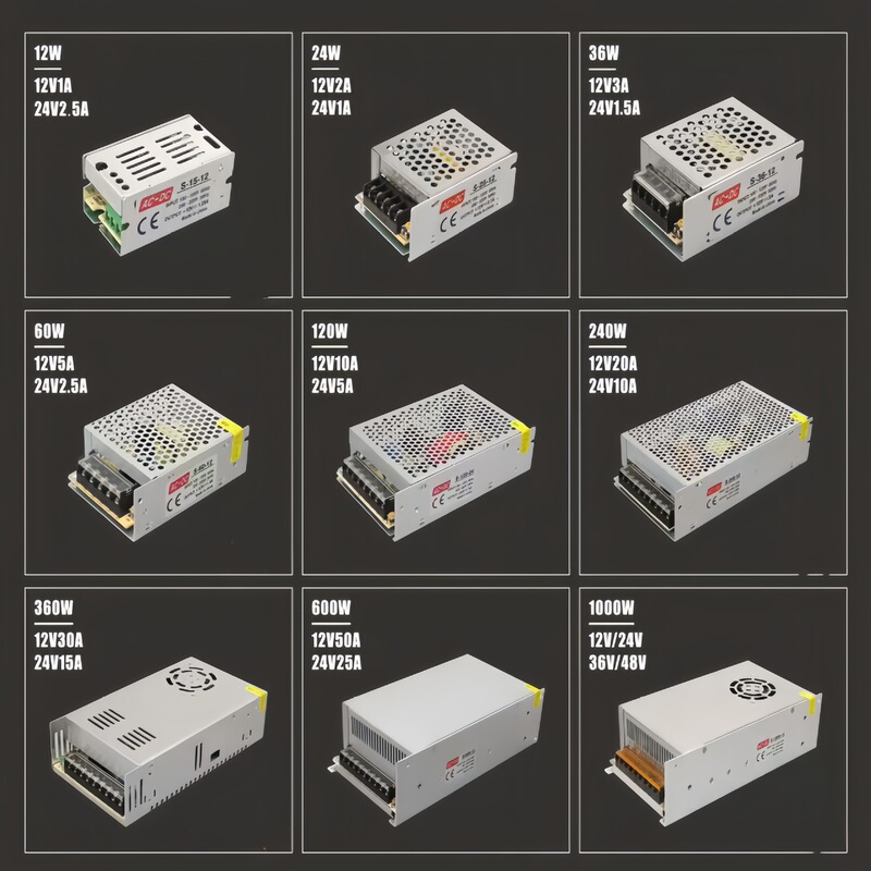 Industrial Switching Power Supply 220V to 12V Monitoring Equipment Power Supply 24V Transformer 5V Industrial Control Equipment Voltage-Stabilized Power Supply