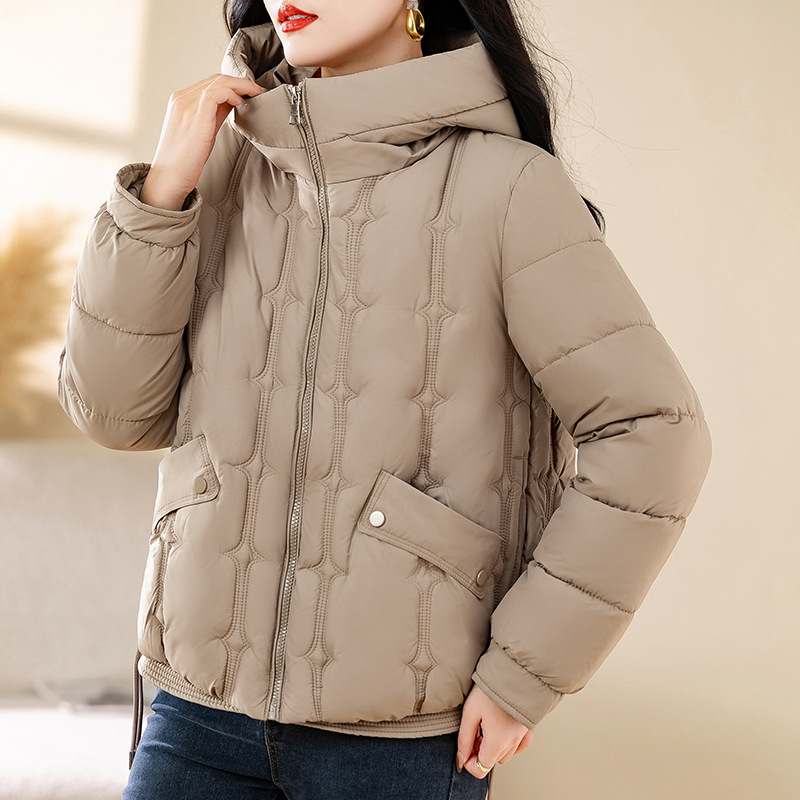Moda de algodón caliente espeso para mujeres 2024 invierno nuevo estilo coreano casual suelto delgado abrigo de algodón
