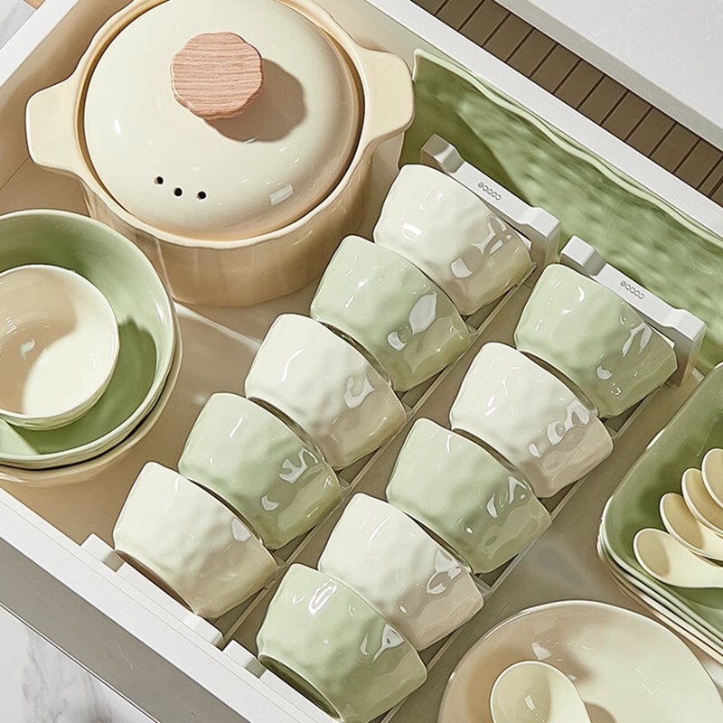 Jingdezhen Underglaze Cream-Style Ceramic Bowl for Home Use 2026 New Model Tableware Noodle Soup Rice Bowl Housewarming Bowl and Plate Set