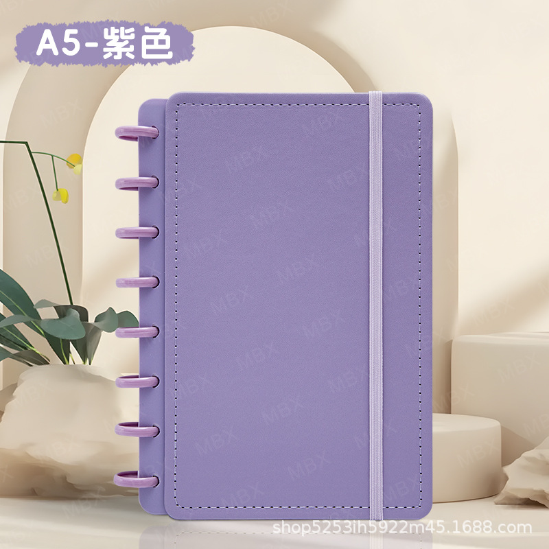 A5 macarrón botón de hongos cuaderno de cuaderno PU elástico cuaderno de cuadernos de papelería image 6