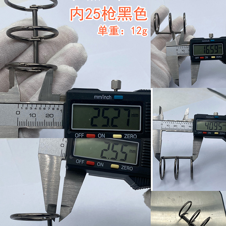 Anillo de páginas sueltas de 3 orificios encuadernados de Yiwang Anillo de calendario de escritorio de apertura desmontable dorado Anillo de páginas sueltas de tres orificios de metal multicolor