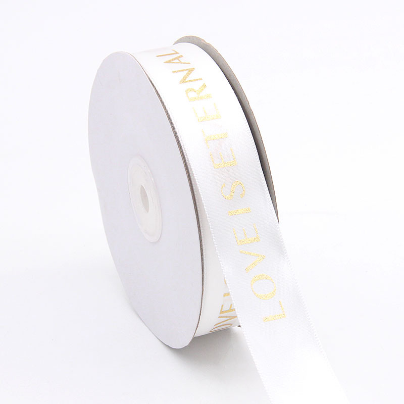 2,5 cm regalo de cumpleaños decoración de impresión AMOR cinta de flores pastel de regalo de embalaje Cinta de Oro Tianyi belleza