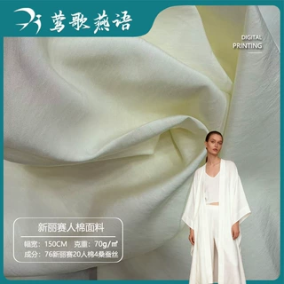 26春夏新品涤纶布 新丽赛人棉特殊面料 女装大牌童装国风衬衫布料