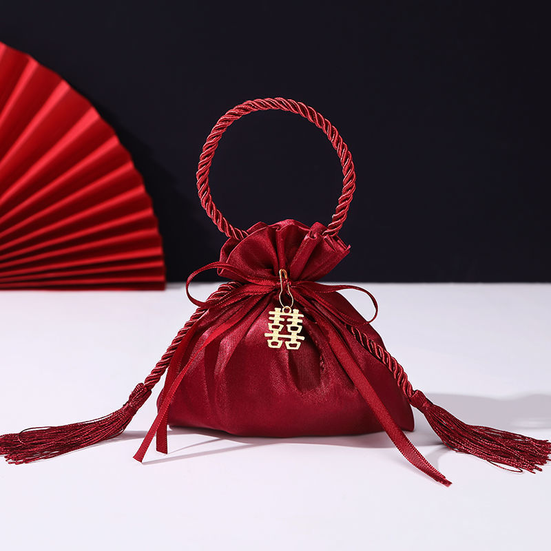 Ceremonia DE BODA cordón satén caramelo bolsa creativa estilo europeo regalo caramelo bolsa creativa ins estilo caja de dulces