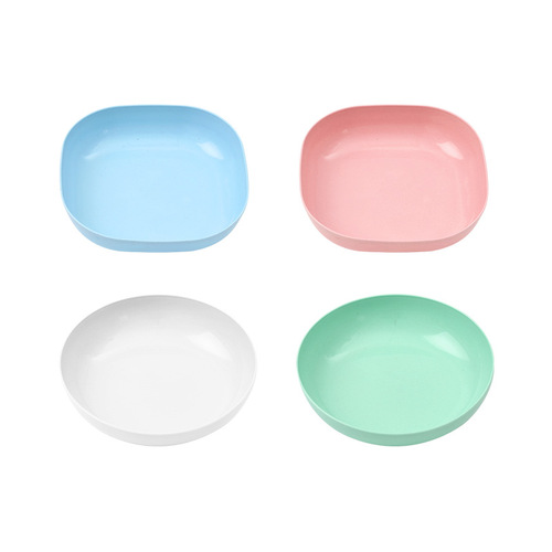 [Thick wheat straw bone spitting dish] Japanese-style household small plate plastic garbage plate snack plate fruit plate