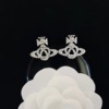 Earrings, trend advanced fresh cute fashionable accessory, diamond encrusted, four-leaf clover, wholesale