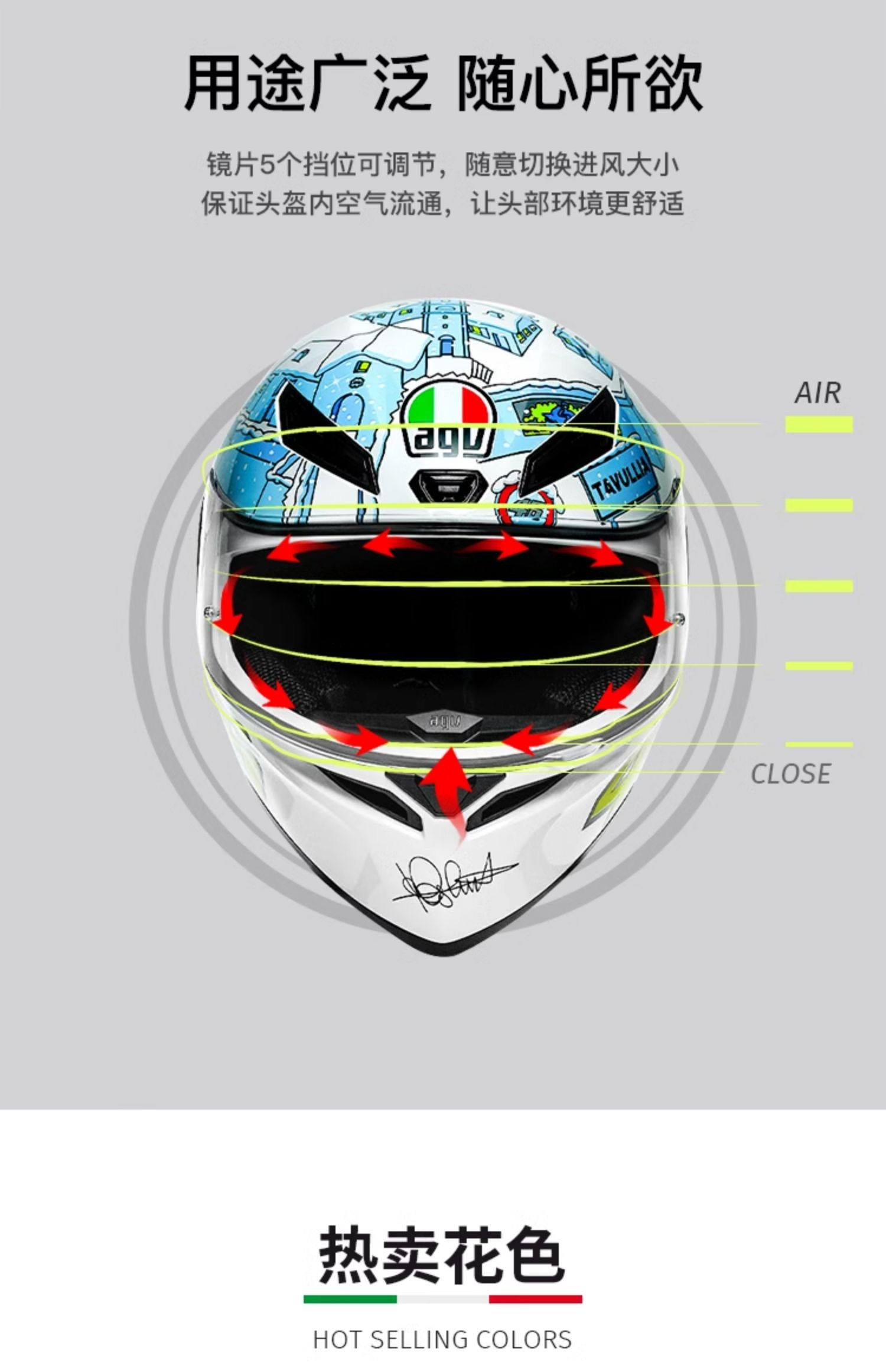 Agv K1S Motorcycle Full-Face Helmet Snowhouse Riding Helmet for Men, Suitable for All Seasons, Official Flagship Store, 3C Certified