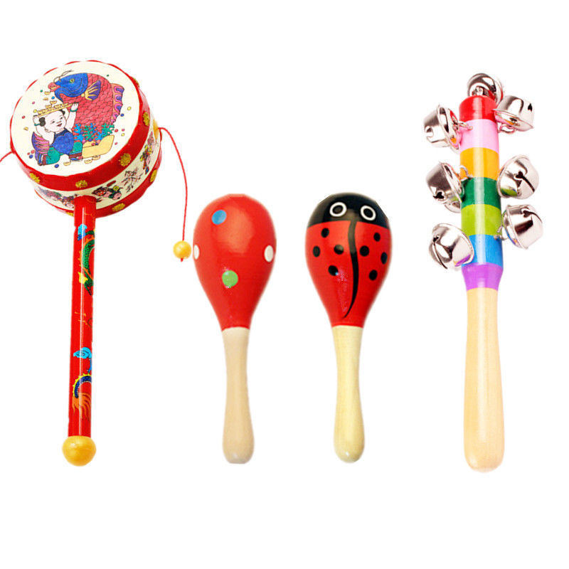 Baby rattle toy, sand hammer, rattle drum, educational for babies aged 0-1 years, newborn grasping and visual tracking training
