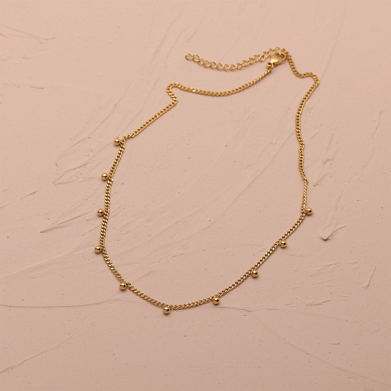 10g Weight 18K Gold Plated Plating Material 18K Gold Plated 316 Stainless Steel Geometric Solid Color Basic Simple Style Necklace For Women's