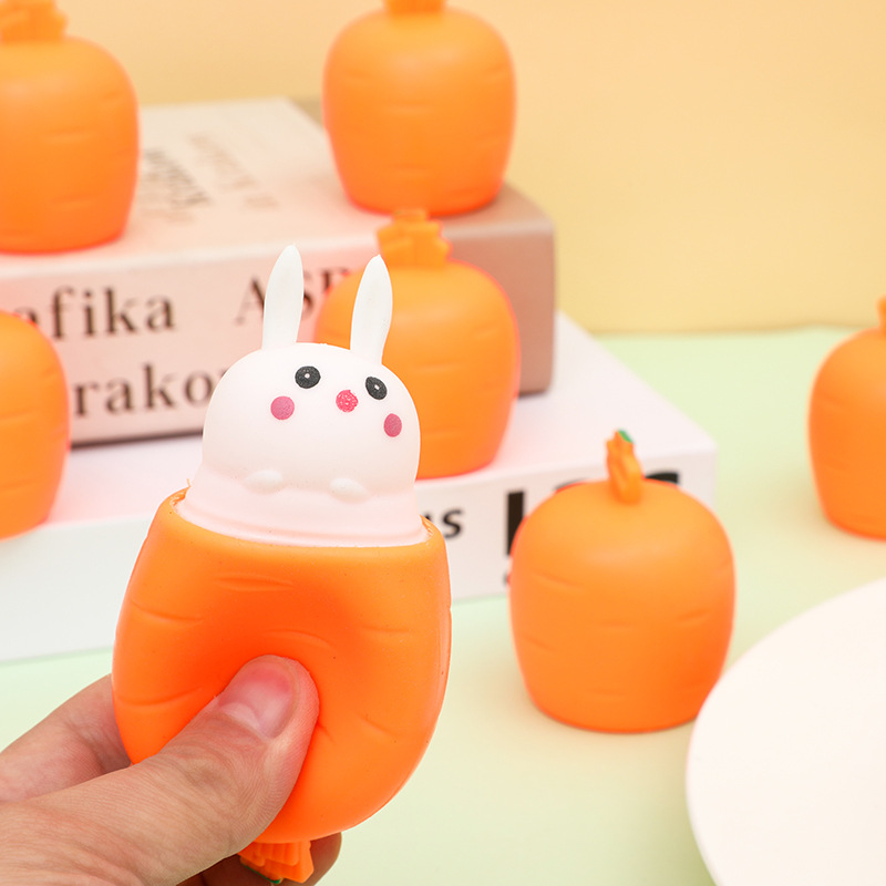 Douyin mismo estilo de apretar zanahoria conejo apretar taza bolsillo pellizcar animales pequeños pellizcar música descompresión juguetes suministro al por mayor