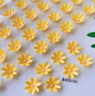 노란색 퐁당 꽃 2.5cm 108개