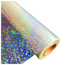 玻璃碎片PET双面胶镭射七彩碎花光柱极光心型高透高粘胸牌冷裱膜