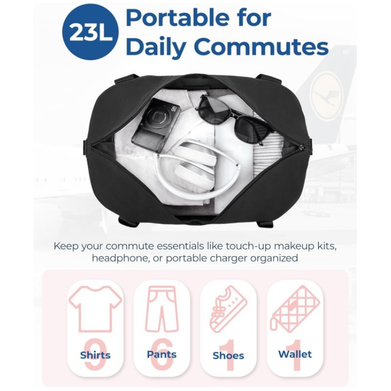 Amazon nuevo 23 litros plegable gran capacidad de fin de semana adecuado para mujeres bolsa de ejercicio bolsa de viaje bolsa de noche