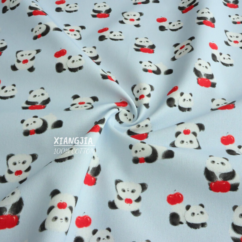 In Stock: 100% Cotton 8-Ounce Fine Canvas, Cute Cartoon Panda, Bags, Canvas Bags, Handmade DIY Fabric
