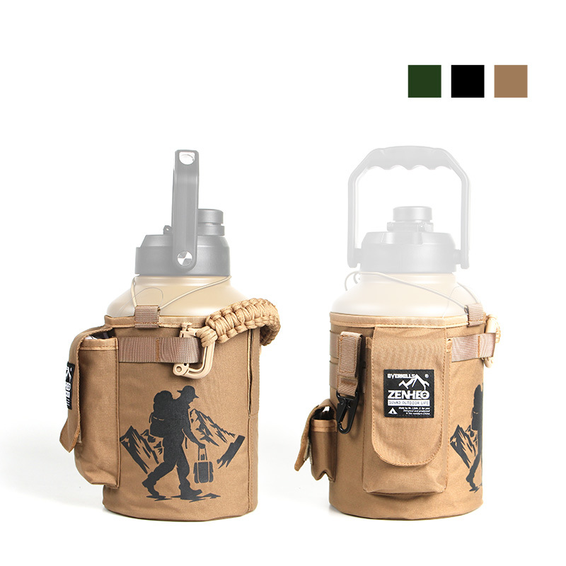 OVERHILLS户外便携运动大容量保温杯水壶保冷不锈钢冰桶帆布桶套