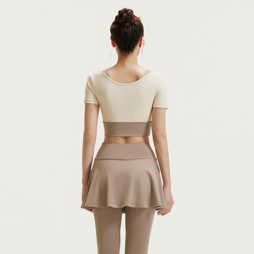 Juyitang Nudist High-Elastic Two-Piece Yoga Set High-Waist Buttock Lifting Running Exercise Fitness Set for Women