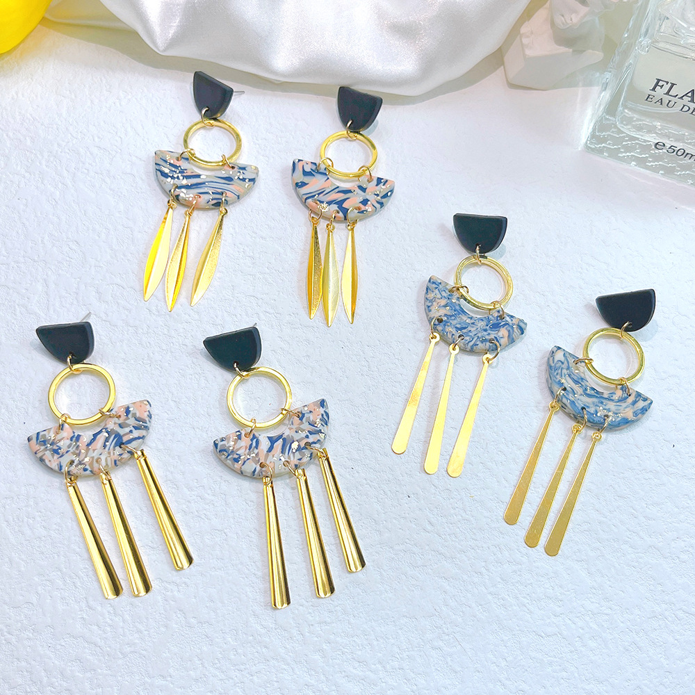 1 Pair Fashion Geometric soft clay Womenu0027S Drop Earrings