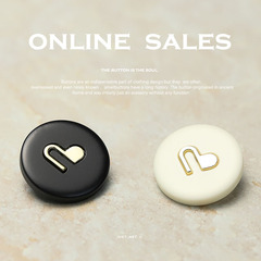 【ArtSen】Little Charming Noble Lady Style Heart Shaped Clothing Accessory Buttons Knit Sweater Coat Suit Buttons Fur Coat Buttons