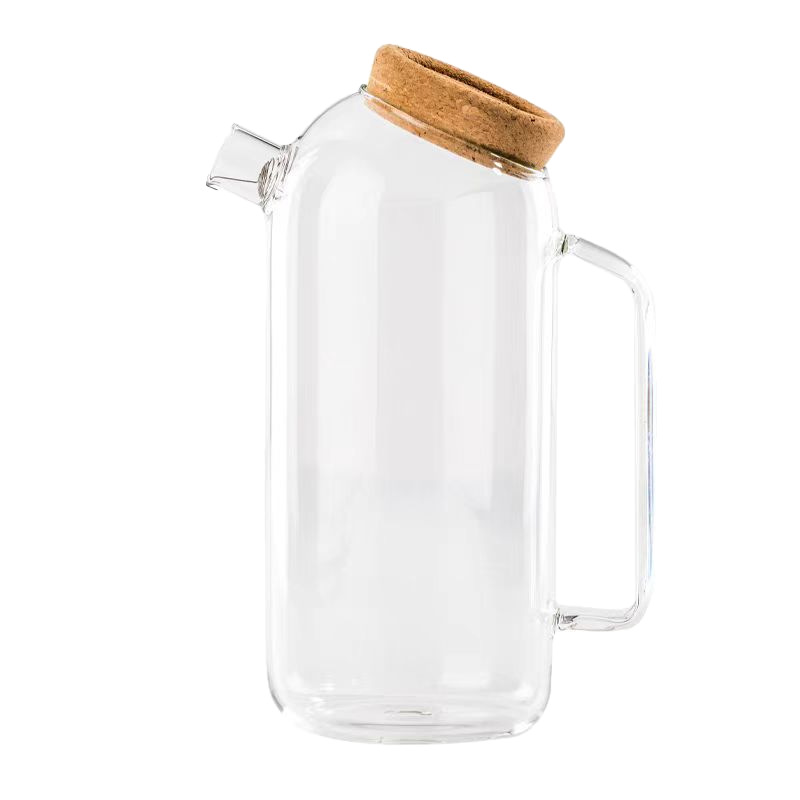 vidrio de alto silicio tetera de agua fría tetera de té de alta capacidad tapa de corcho transparente especial espesa ins vidrio burbuja fría image 6