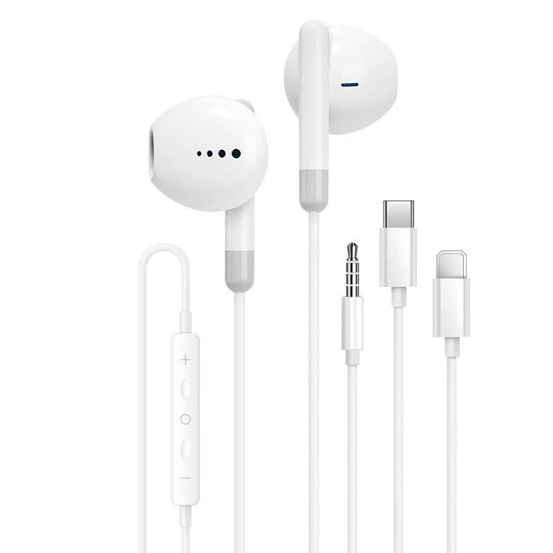 Добр/дофенеба совместимые наушники Apple Huawei - проводные наушники с встроенным пультом для iPhone Android, адаптер Type-C/3.5 мм